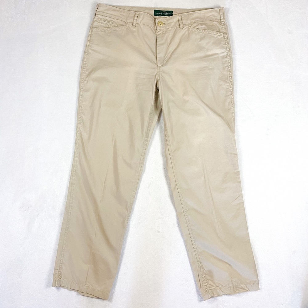 Lauren Ralph Lauren Sz 10 Women’s 100% Cotton Beige Pants.